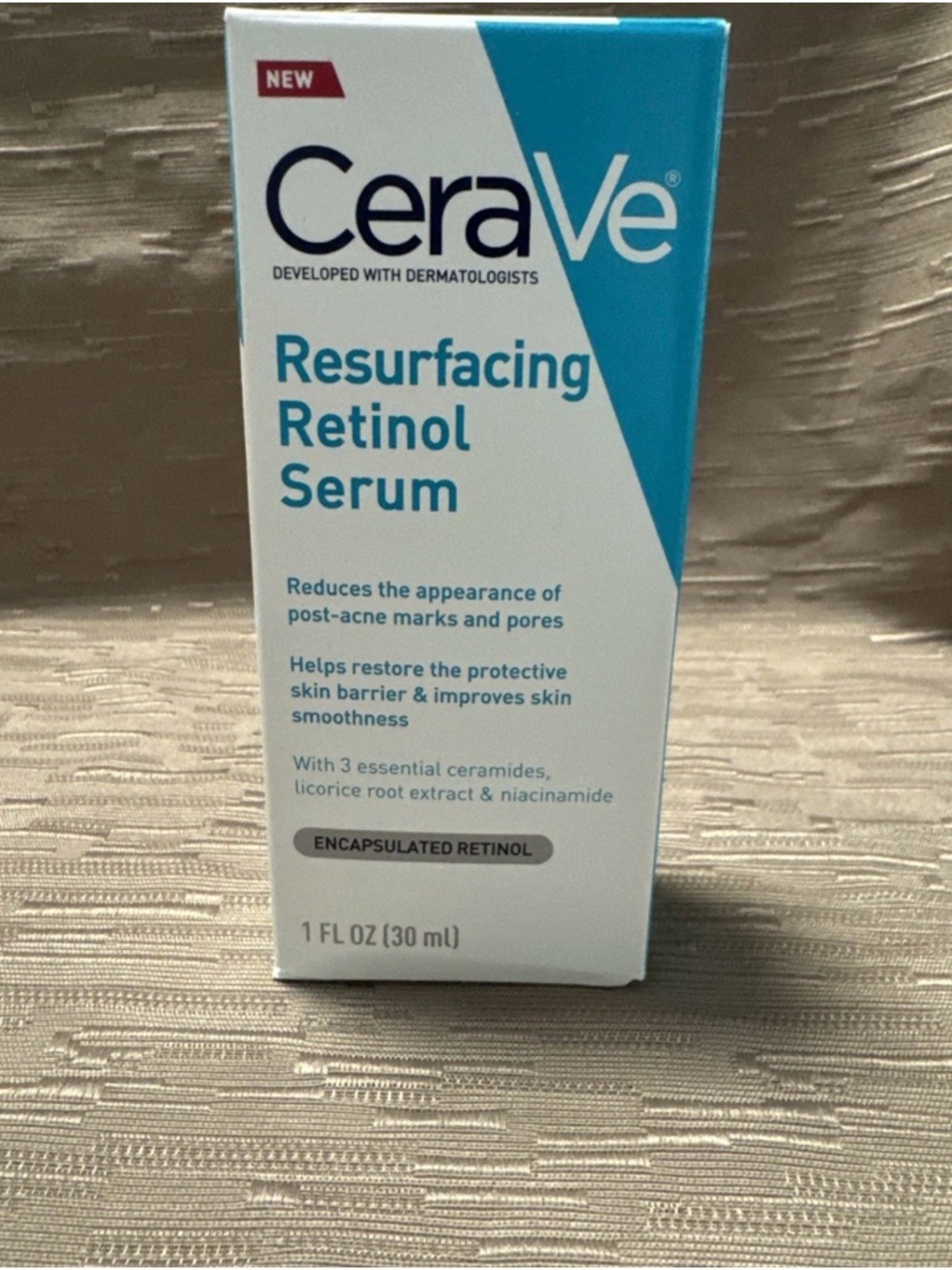 CeraVe Skin Resurfacing Retinol Serum w/3 Ceramides Niacinamide 1 oz New